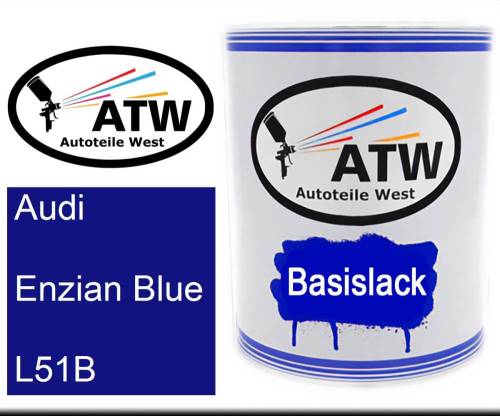 Audi, Enzian Blue, L51B: 1L Lackdose, von ATW Autoteile West.